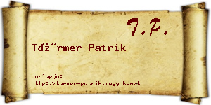 Türmer Patrik névjegykártya